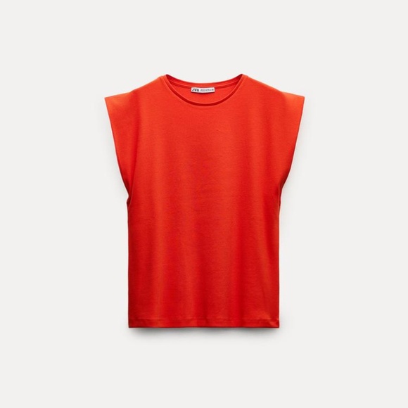 NWT Zara Round Neck Tank Top Size Small Color Red - Picture 3 of 7